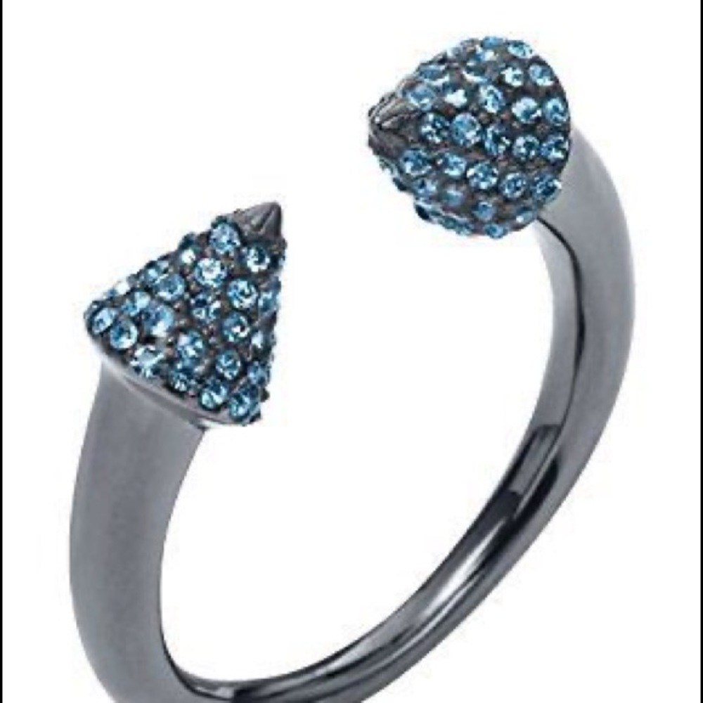 Michael kor pave gunmetal arrow ring